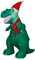 3.5' Gemmy Airblown Inflatable Christmas T-Rex Dinosaur Wearing Santa Hat 118674